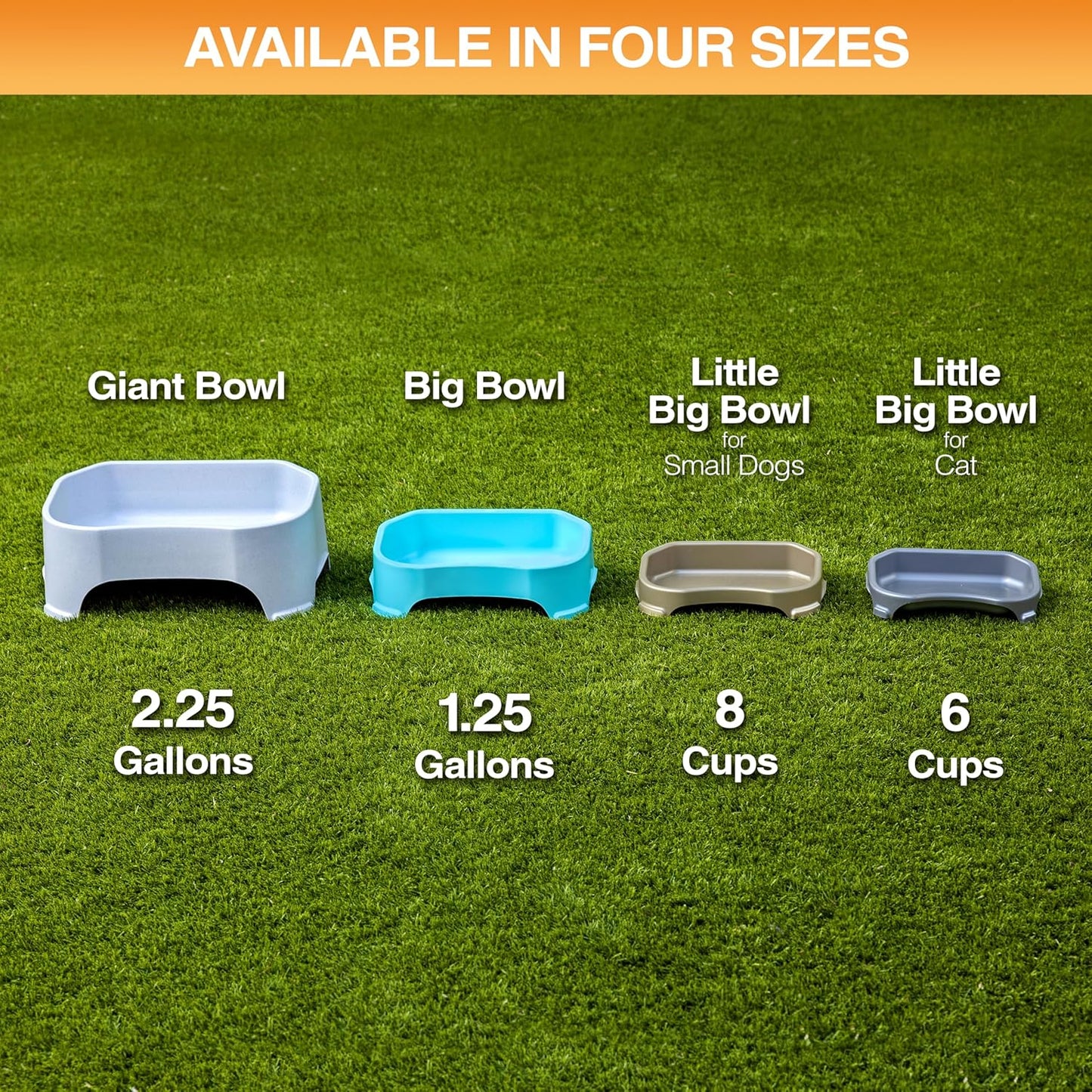 Extra Large Water Bowl for Dogs, Outdoor Dog Water Bowl (1.25 Gallon XL Capacity), Big Trough Style Food Dish for Indoors or Outside, No Spill Large Dog Bowls, Aquamarine